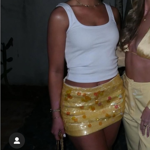 Glamorous Yellow Sequin Skirt - Picture 3 of 3